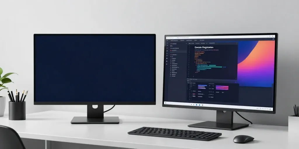 Buy .uk domain registration interface on a modern tech workstation showcasing digital tools.