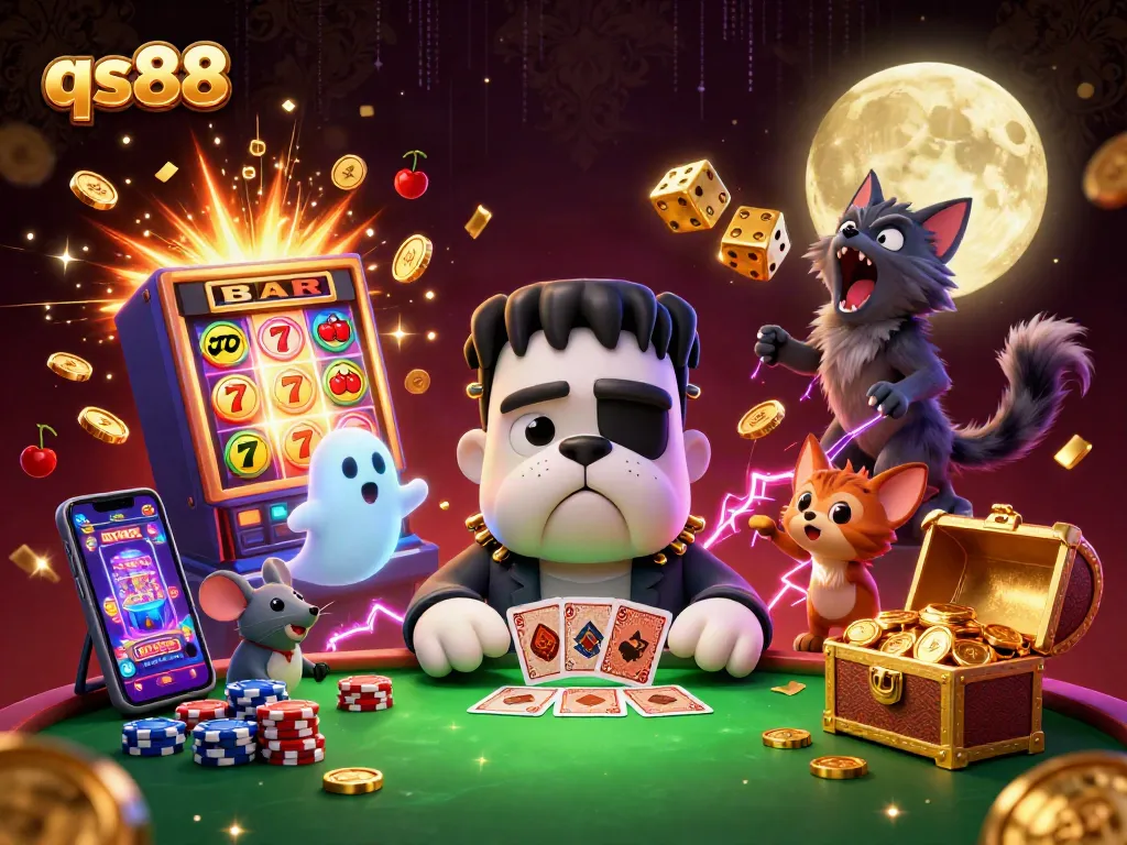 Experience thrilling wins at qs88 with vibrant casino elements and dynamic characters.