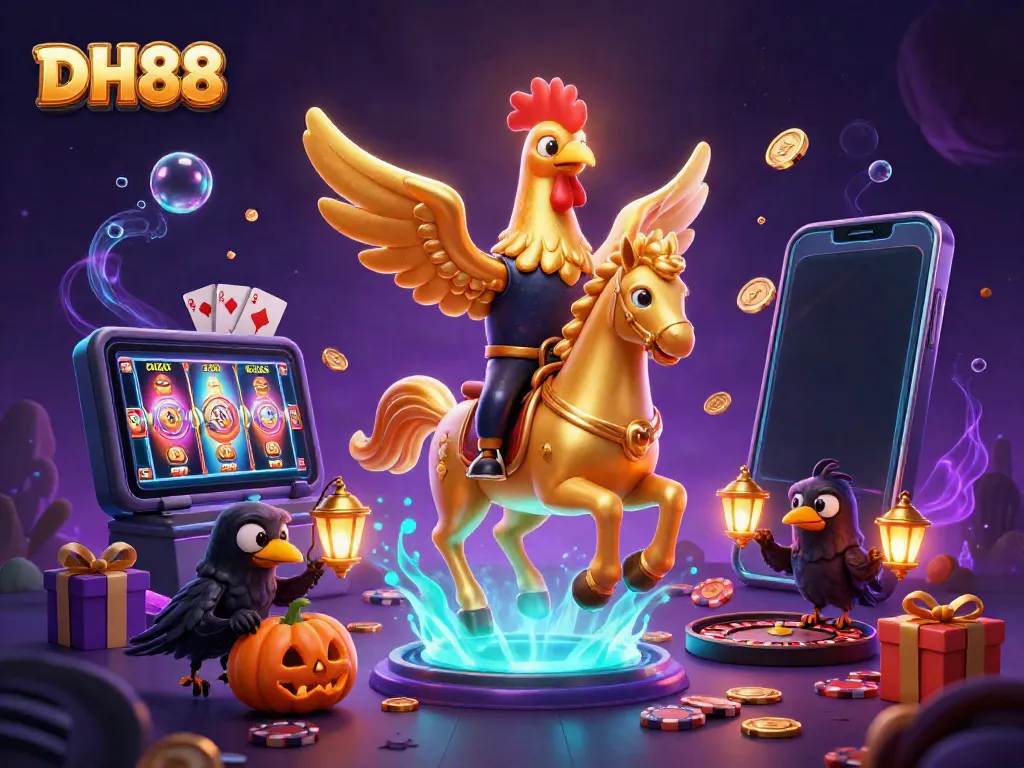 Experience thrilling gaming with DH88 in this vibrant casino scene featuring exciting elements.