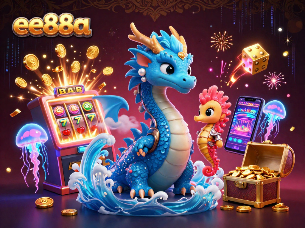 Experience the excitement of ee88a's vibrant casino world with a dazzling dragon and seahorse adventure.