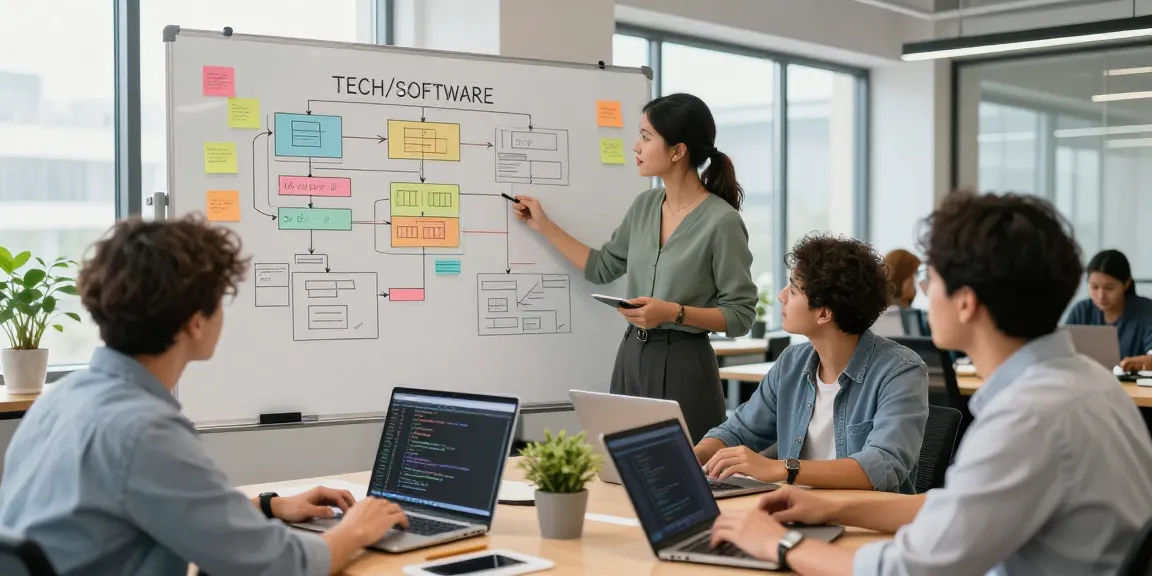 Build internal tools with AI in an innovative workspace with a diverse team collaborating.