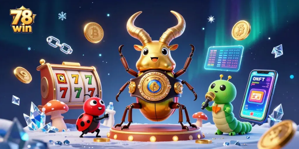 Engage in thrilling gameplay with 78 win as a golden beetle faces off for casino jackpots!