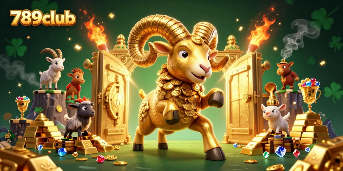 Engage in thrilling gameplay with 789club’s golden ram at the dynamic casino entrance.