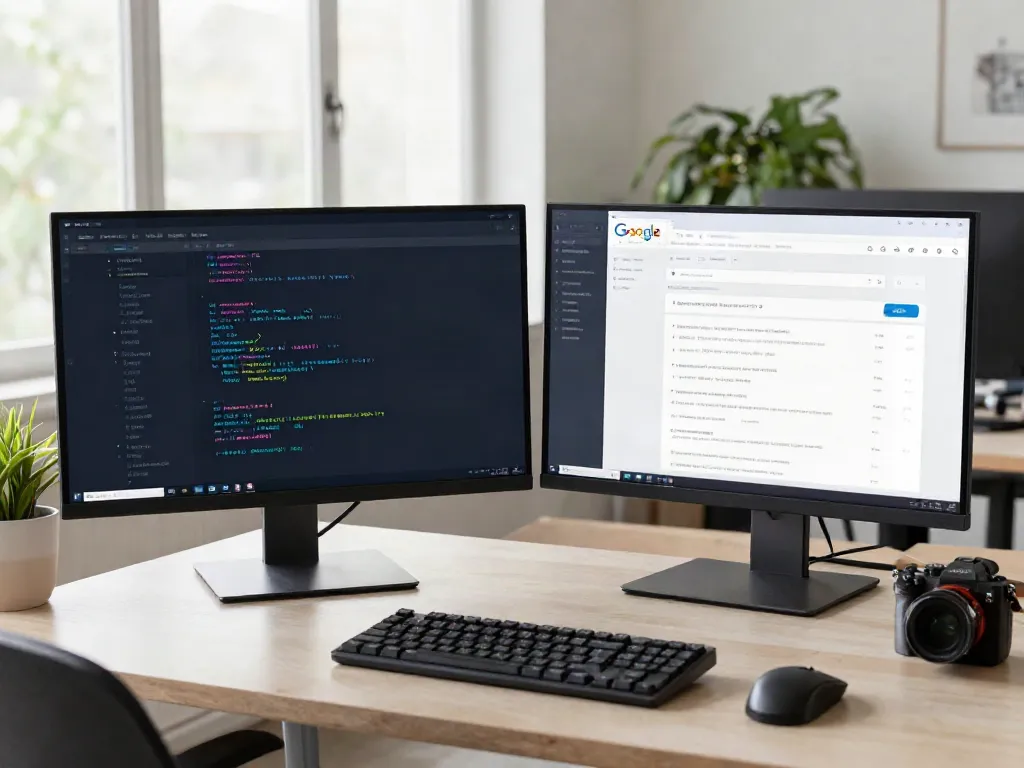 Developer demonstrating instant indexing process in a modern tech workspace.