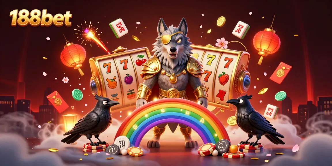 Play exciting slot games at 188bet, featuring a vibrant Norse-themed 3D illustration with colorful elements