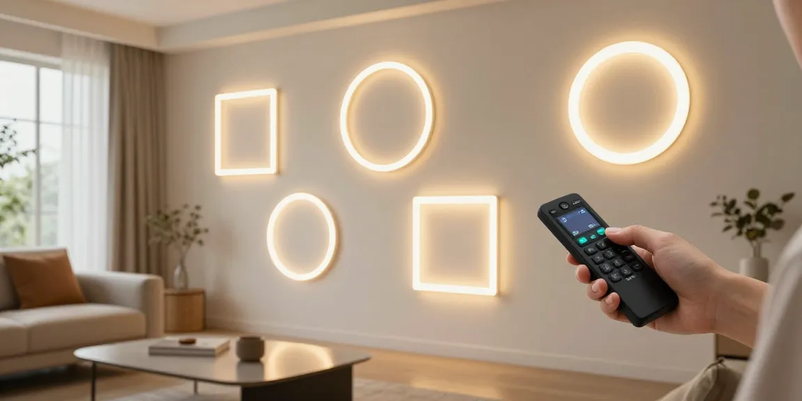 Aplica LED montată în interior modern, iluminat cald și elegant.