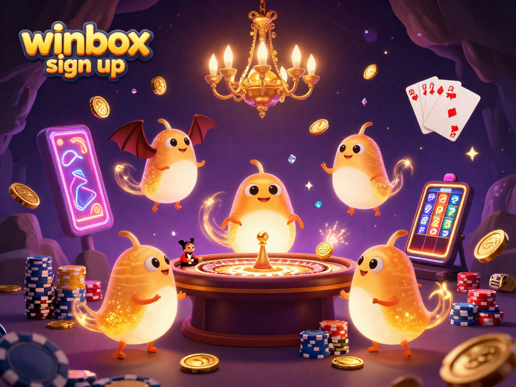 Join the excitement of winbox sign up with vibrant casino action in a captivating illustration.